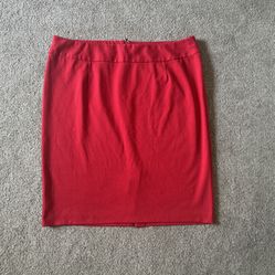 Lane Bryant Pencil Skirt size 18 Red Straight Career Casual