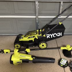 Ryobi Battery Lawn Equipment set