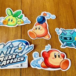 Vintage Nintendo DS Kirby Mass Attack Large Store Display Decals/Stickers NEW