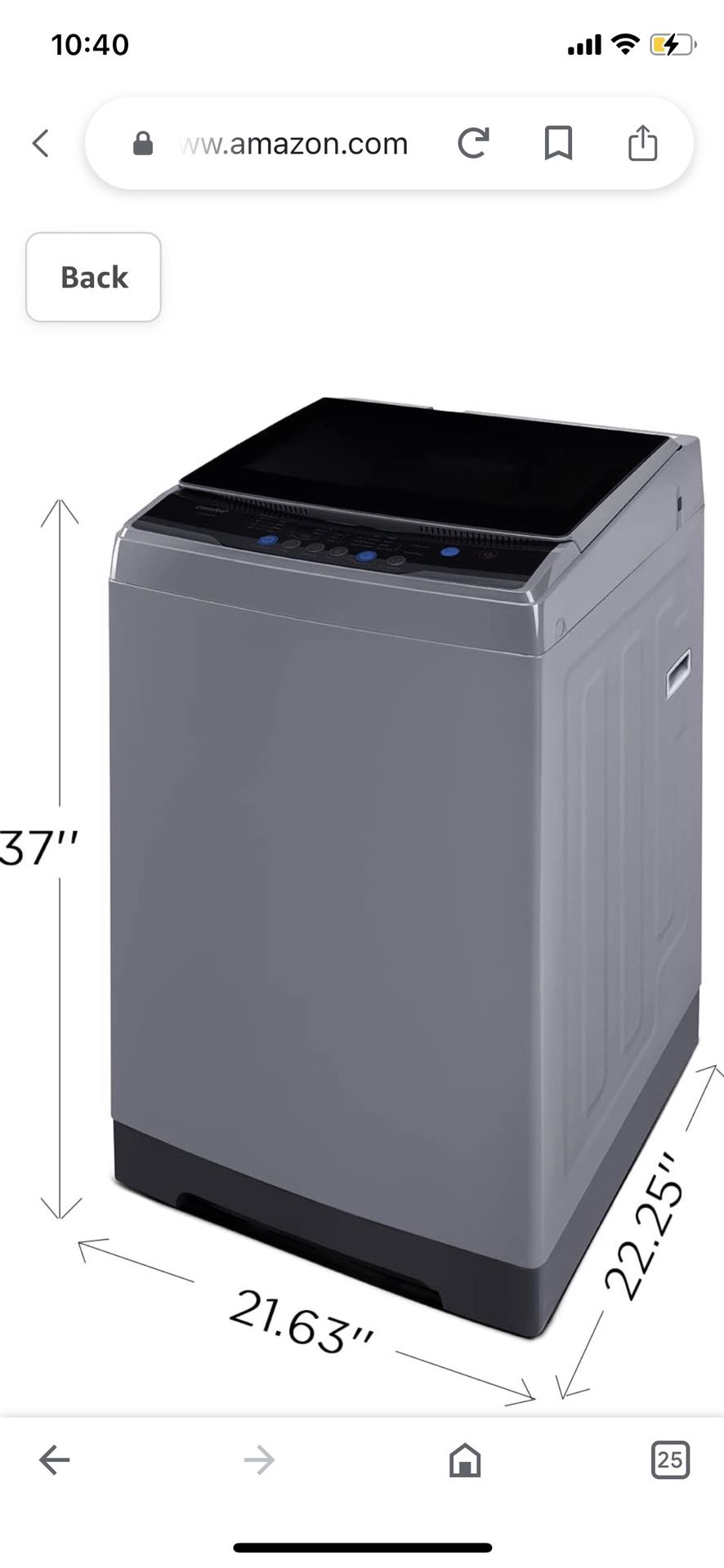 COMFEE’ 1.6 Cu.ft Portable Washing Machine, 11lbs Capacity Fully Automatic Compact Washer with Wheels, 6 Wash Programs Laundry Washer with Drain Pump,