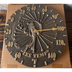 Tee Temp Golf Thermometer Wall Clock