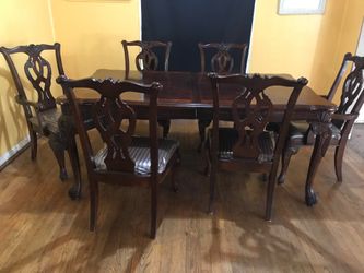 Brown Heavy wood  table set of 6