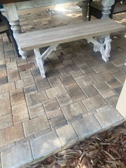 Farmhouse Wood Bench with Carved Legs