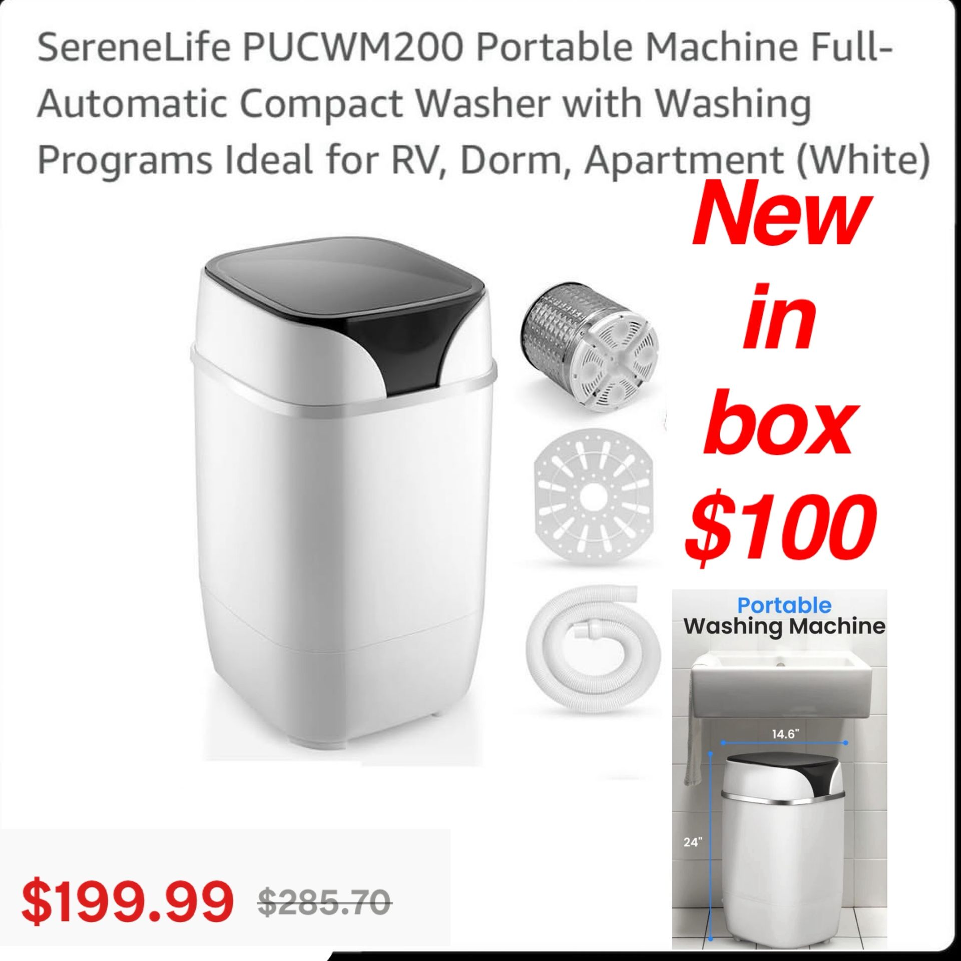 new in box mini compact washer not a full size washer great for rvs etc $100 cash only pick up east Palmdale