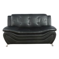 Black leatherette couch sofa loveseat living area furniture sales