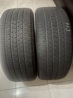 275/50/22. Two used Bridgestone Alenza tires.