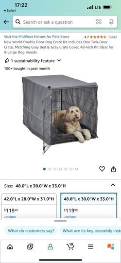 Dog Crate 48 Inch size, Extra Large