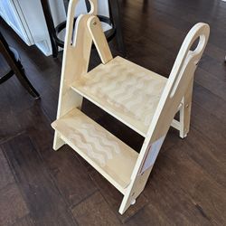 Wooden birch learning chair stool