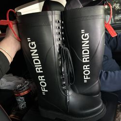 Off White Wellington For Riding Boots 