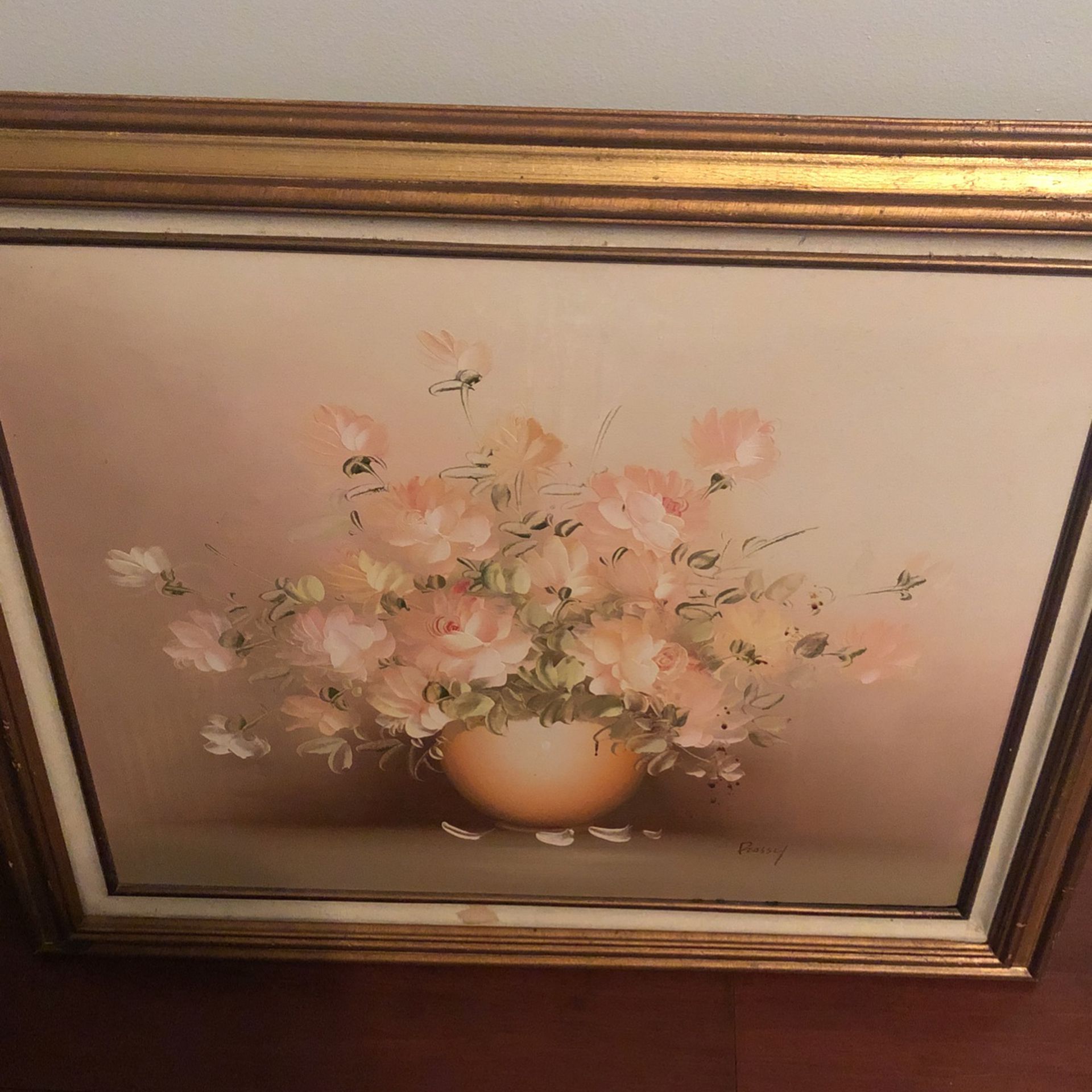 Antique Handmade Flower Art Piece Made By Frossy