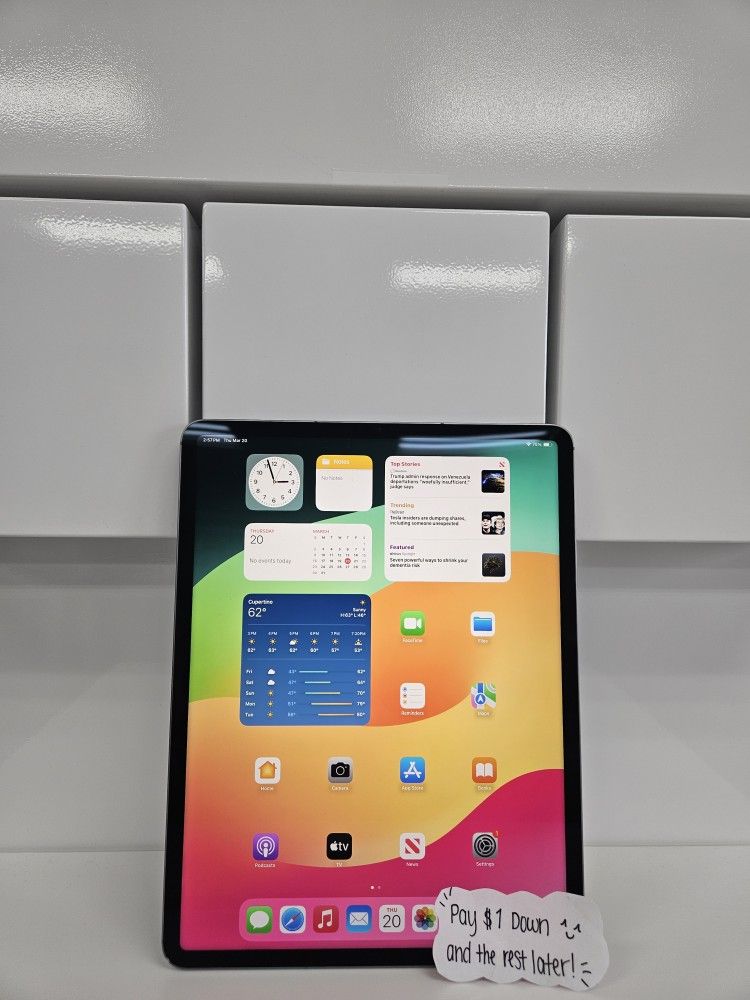 Apple IPad Pro 12.9 4th Generation Tablet - $1 To Take it Home same Day and Pay the Rest later!