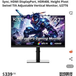 KTC Gaming Monitors Multiple Available 