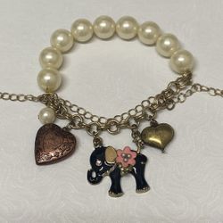 Betsey Johnson Elephant Charms Cottagecore Bracelet