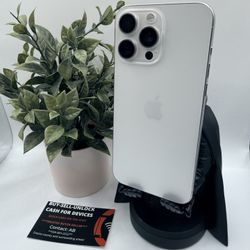 Apple iPhone 15 Pro Max 256gb ATT-Cricket White Titanium MINT Battery 86%