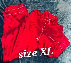 RED Silk Material PJ SET size XL