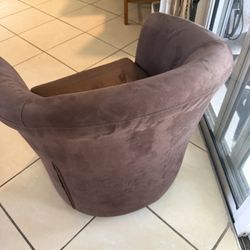 Swivel Brown  Suede Chair 