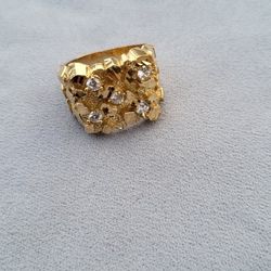 14k Solid Gold Nugget Ring