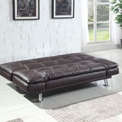 Brown Leather Futon