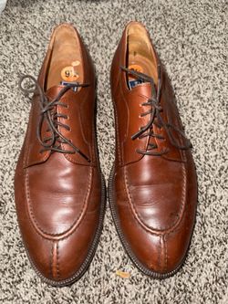 Bostonian Florentine Derby Dress Shoes - Brown Leather, Almond Toe, US 9.5M