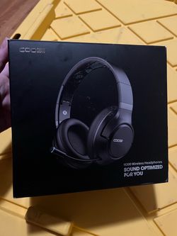 COOSII H300 Bluetooth Over-Ear Headphones Black Mic Push-to-Mute 40mm