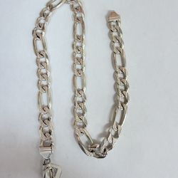 Figaro Sterling Silver Chain 