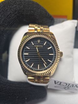 Invicta Gold-Tone Watch with Black Dial
