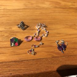 Lot Of Authentic 90s Vintage Earrings, Ring And WWJD Pin