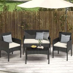 Brand New Black Patio Set Outdoor Furniture Set 