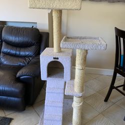 Large Cat House Play Structure Scratching Post Double Perch