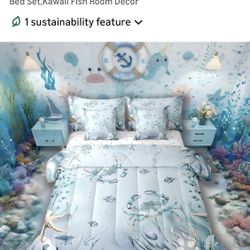 7 PCS Crab Coastal KING Bed Set (NEW IN PACKAGING)