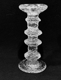 Littala Festivo Art Glass Candle Holder by Timo Sarpaneva 1960’s Scandinavian 7”.