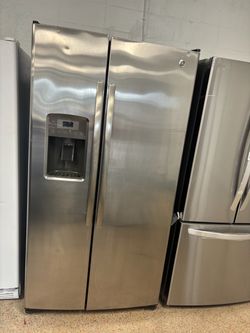 GE 25.3 Cu. Ft. Stainless Steel Side-by-Side Refrigerator with Ice & Water Dispenser