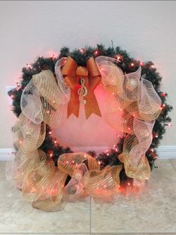 Big Christmas Wreath Decor 32inch with lightlights / Corona de Navidad Grande 32 Pulgadas con luces