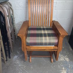 Wooden Rocking Chair W/ Cushion