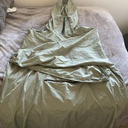 Men’s Linenlux Lightweight Hooded Rain Poncho - Olive Green (As-Is)