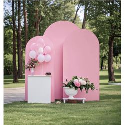 Pack Of 3 Arch Backdrop Cover Pink