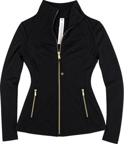 Black & Gold Zipper Lulu Define Jacket, Size : 4 (Small ), 1 Available !