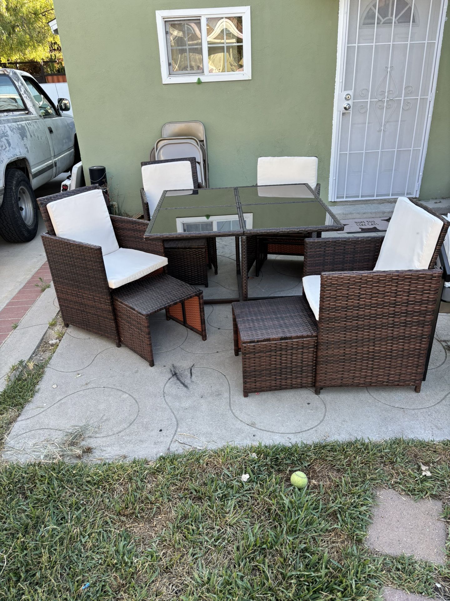 9 Piece Compact Outdoor Patio Set 