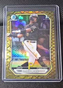 2026 Bowman Chrome 1st DARELL MOREL #/50 GOLD REPTILIAN Pirates Prospect BCP-165