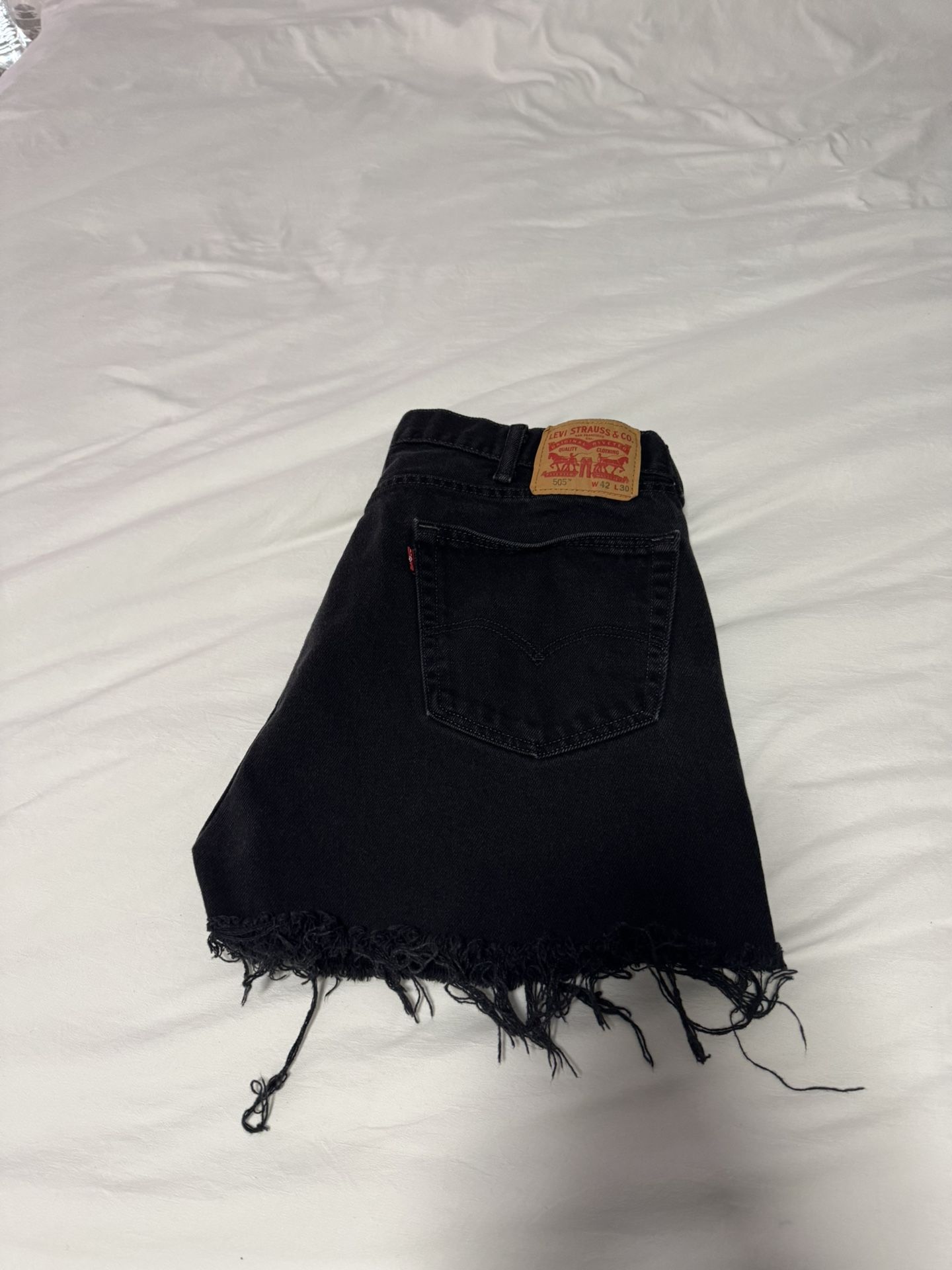 Distressed Black Levi Shorts