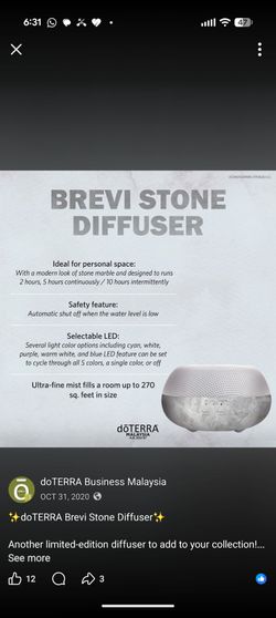 dōTERRA Brevi Diffuser - Marble/Stone