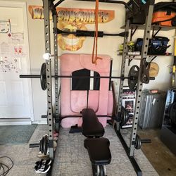 Squat Rack With Weights And Bench