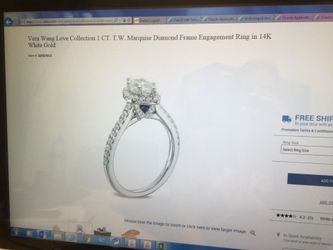 Vera Wang Love Collection 1 CT. Marquise Diamond Engagement Ring