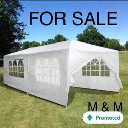  10x20 Heavy Duty Pop Up Canopy Tent with 6 Sidewalls, All Weather Wind Waterproof Outdoor Party Tents for Parties Commercial Wedding Canopy Gazebo 