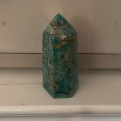 Polished Amazonite Tower 7cm Wide On Bottom 5and A Half in Long
