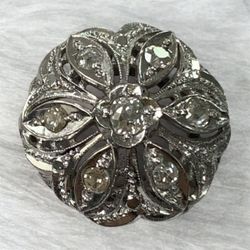 White gold diamond cluster ring #33642