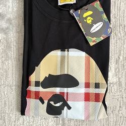 BLACK BURBERRY BAPE TEE