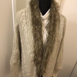 XOXO Sweater With Faux Fur Collar