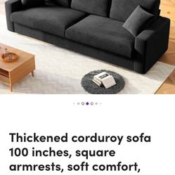 Corduroy sofa 100 inches