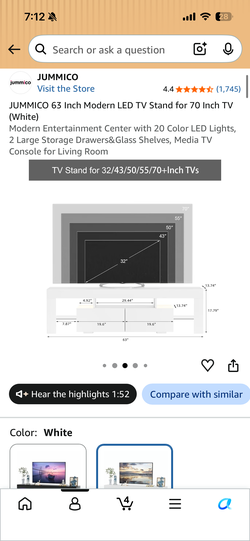 60” LED TV Stand